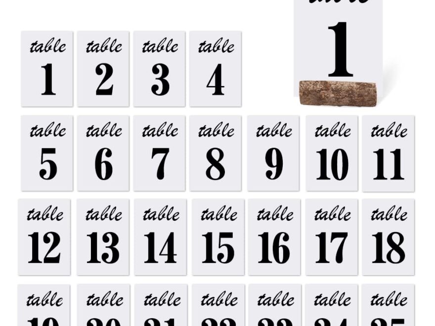 1 25 Print Wedding Table Numbers Cards Set 4 X 6 Inch Modern Calligraphy Paper Table Numbers Signs Table Numbers Paper Card For Wedding Reception Decorations Amazon de Home Kitchen