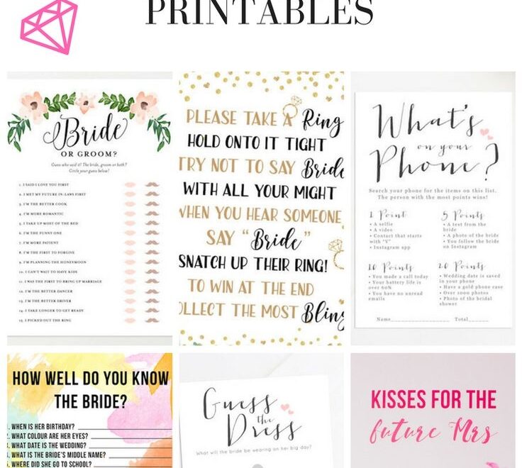 10 Bachelorette Party And Bridal Shower Games Free Printables