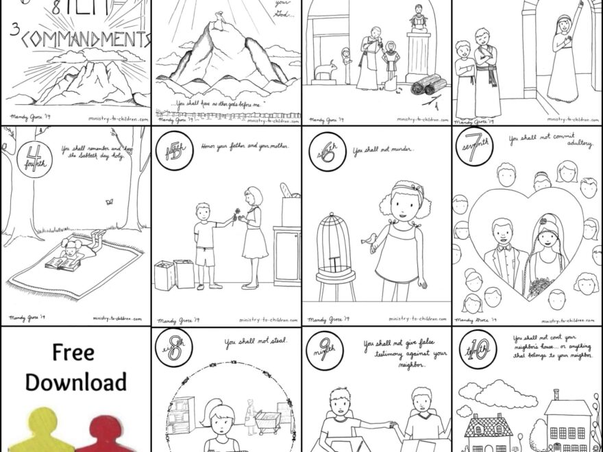 10 Commandments Coloring Book Free Printable PDF Pages For Kids