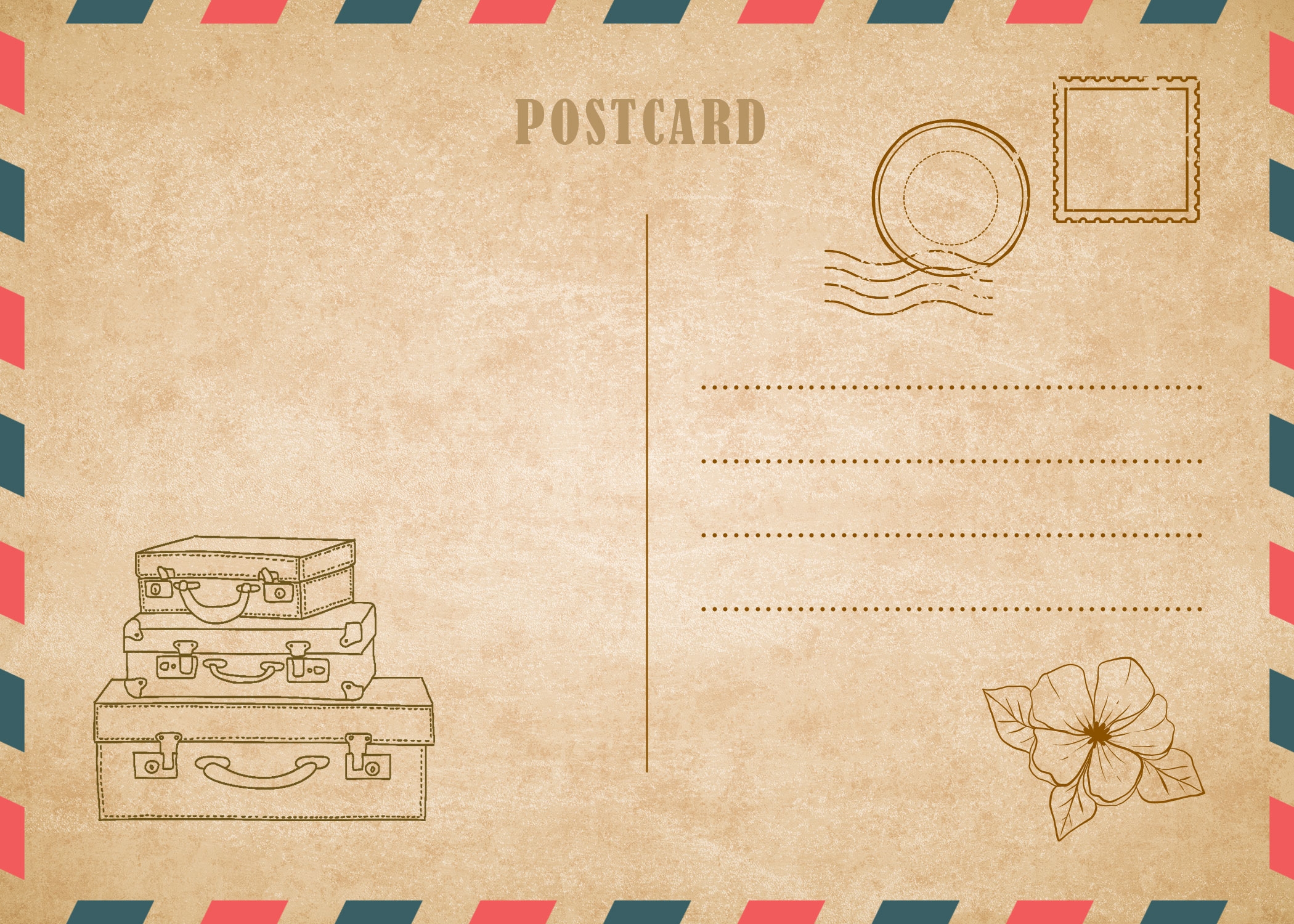 19 Printable Postcard Templates Designs Word PDF PSD 