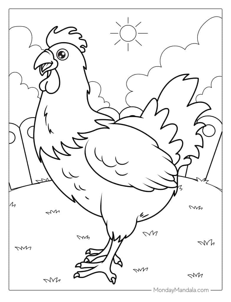30 Chicken Coloring Pages Free PDF Printables 