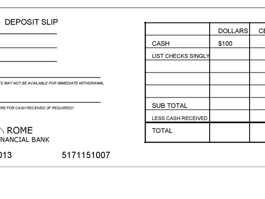 37 Bank Deposit Slip Templates Examples TemplateLab