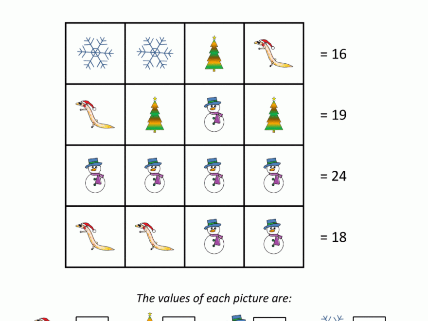 3rd Grade Christmas Math Worksheets