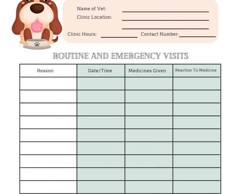 5 FREE Printable Pet Health Record Sheets My Printable Home