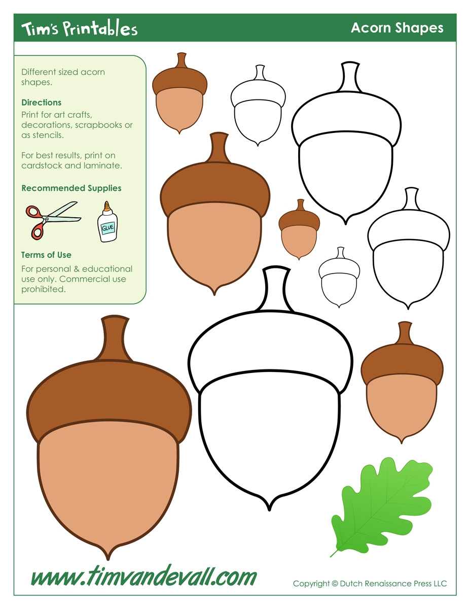Free Printable Pictures Of Acorns