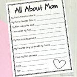 All About Me Mother s Day Survey Free Printable For Kids The Resourceful Mama