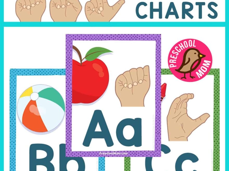 ASL Alphabet Charts Preschool Mom