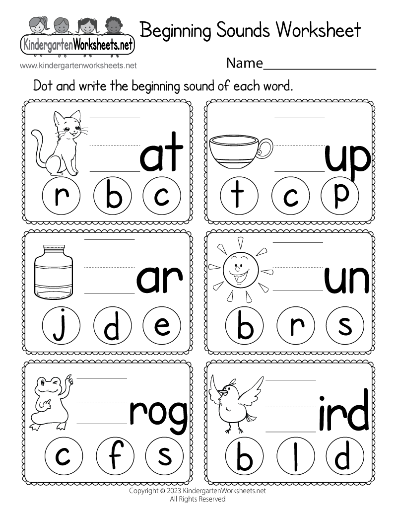 Kindergarten English Worksheets Free Printables