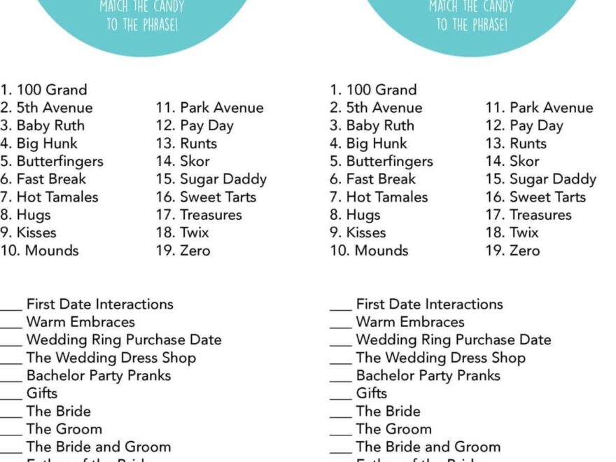 Bridal Shower Games Free Printables Lou Lou Girls
