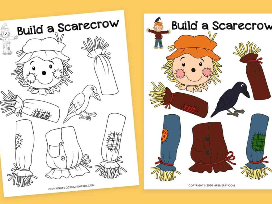 Build A Scarecrow Printable Fall Kids Activity Mrs Merry