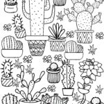 Cactus And Succulent Printable Adult Coloring Pages