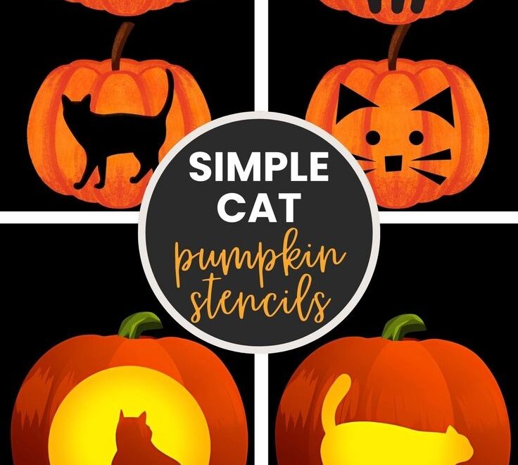 Cat Pumpkin Carving Stencils