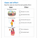 Cause And Effect Worksheet Pdf For Grade 1 Planetspin in
