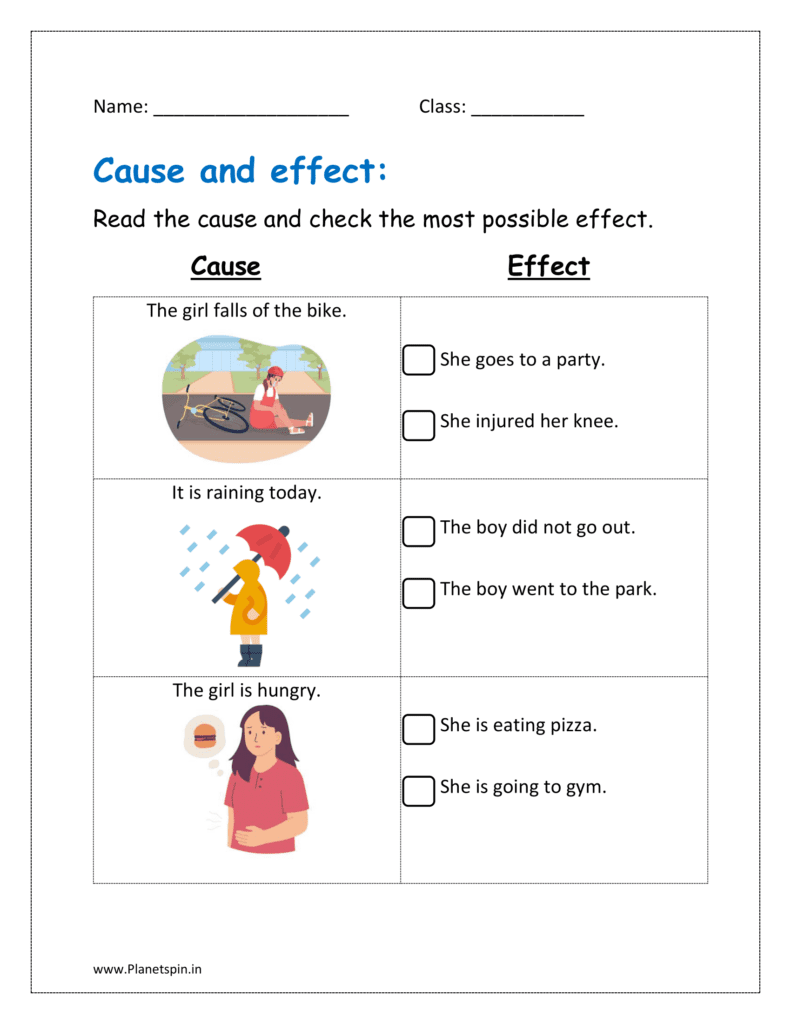Cause And Effect Worksheet Pdf For Grade 1 Planetspin in