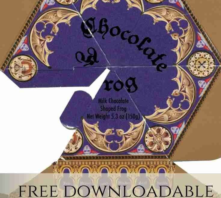 Chocolate Frog Box Template Harry Potter Hogwarts Dinner Party InLiterature