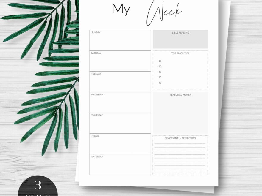Christian Weekly Planner 04 Black White