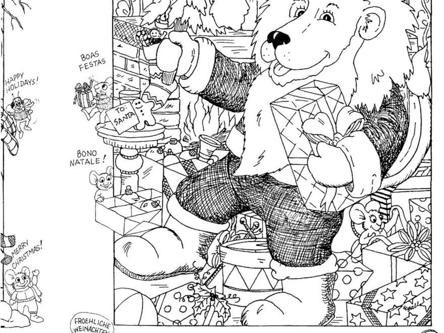 Christmas Hidden Picture Puzzle Coloring Page Worksheets Library