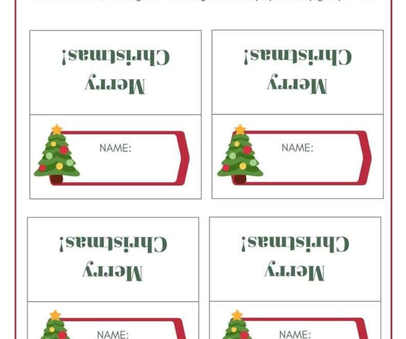 Christmas Place Cards Printables DIY Templates