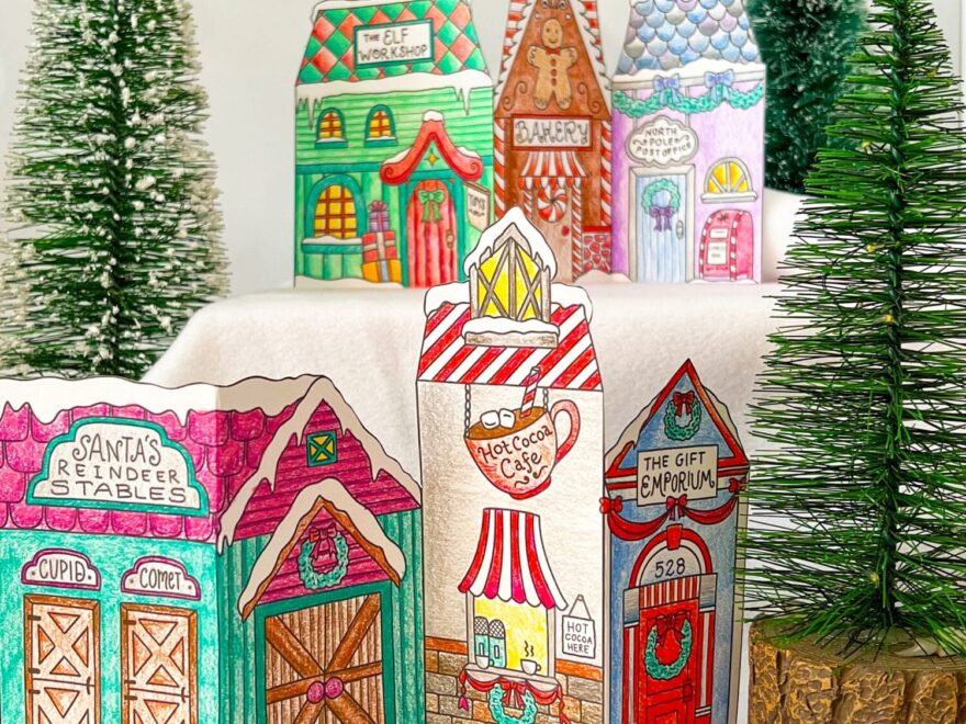Color Your Own Christmas Village Free Printable Coloring Pages Crafting Cheerfully