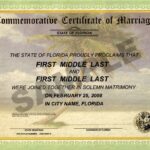 Commemorative Marriage Certificates Florida Department Of Health