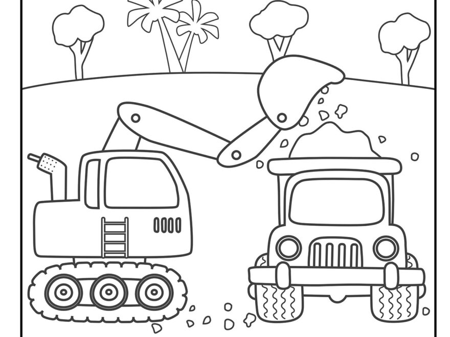 Construction Vehicles Coloring Pages For Kids Free And Easy Printables