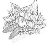 Cornucopia Printable Digital Download Activity Autumn Thanksgiving Pumpkins Corn Leaves Grapes Fall Homeschool Moms Kids Adult Etsy