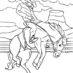 Cowboy Horse Rodeo Coloring Page For Kids Vector Image