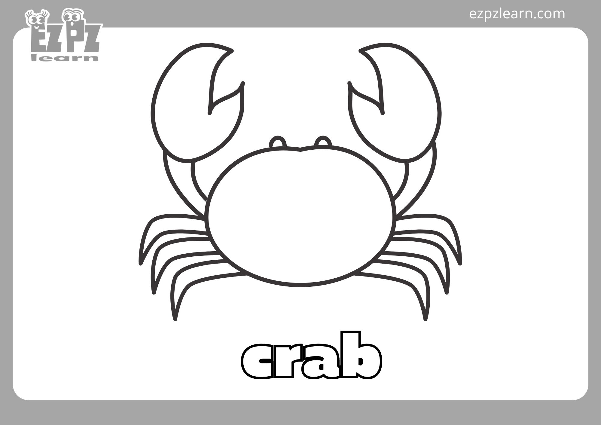 Free Printable Crab Coloring Pages