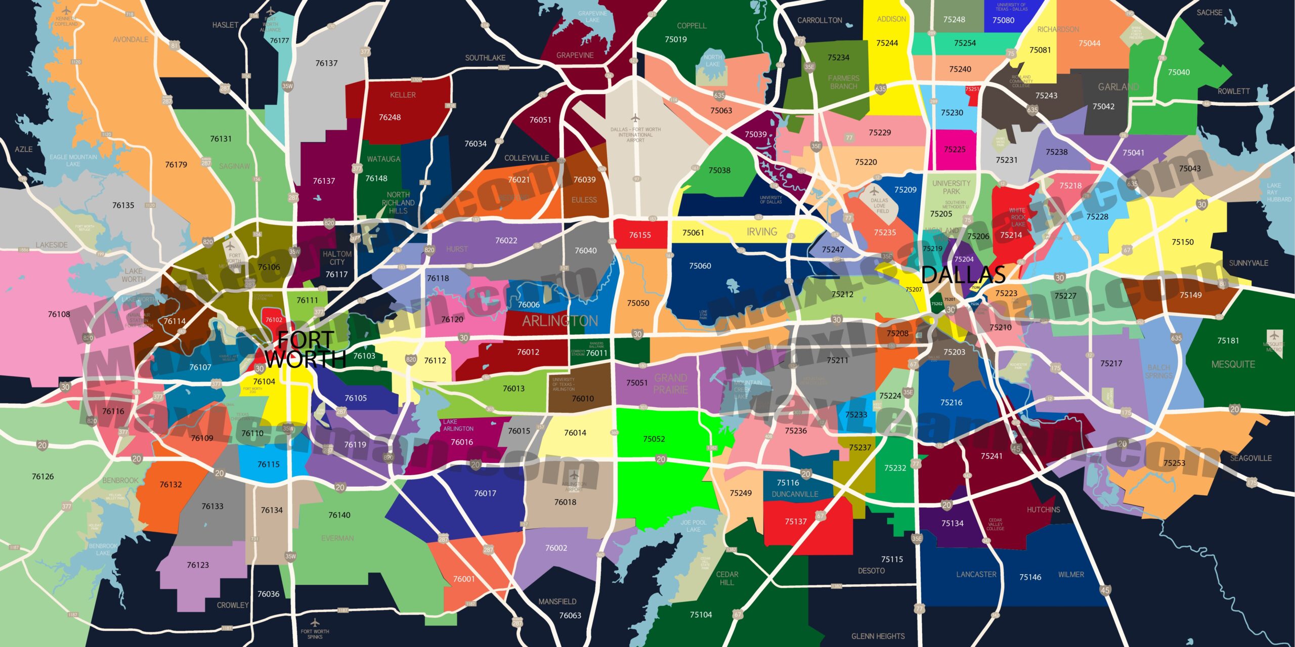 Free Printable Map Of Dfw Metroplex