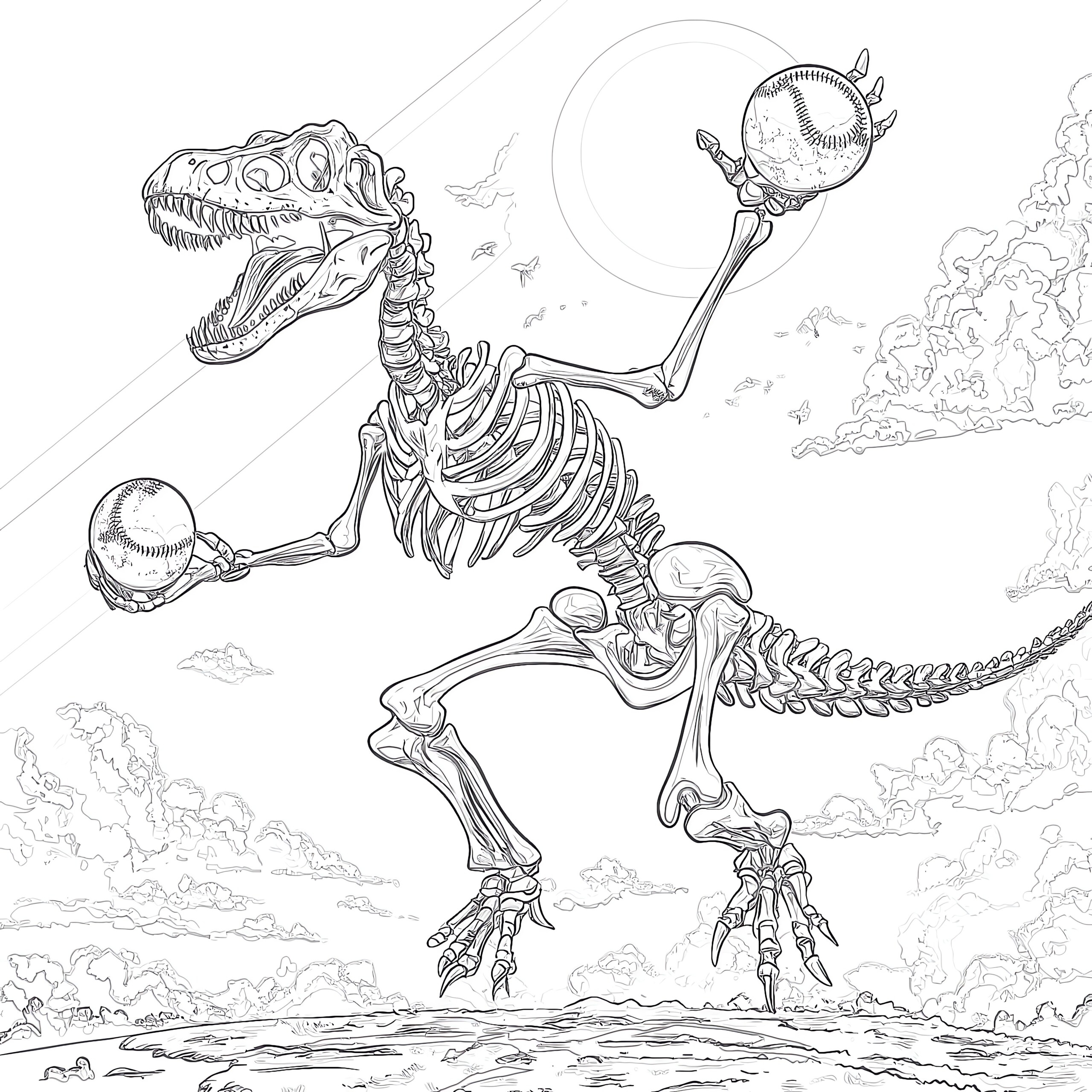 Dinosaur Skeleton Coloring Page Coloring Pages Mimi Panda