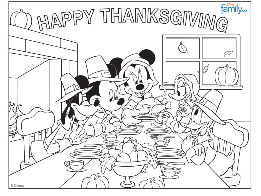 Disney Thanksgiving Coloring Pages Books 100 FREE And Printable