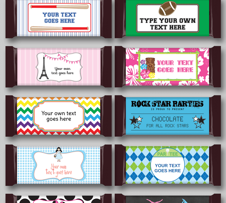 DIY Candy Bar Wrapper Templates Party Favors Chocolate Bar Labels