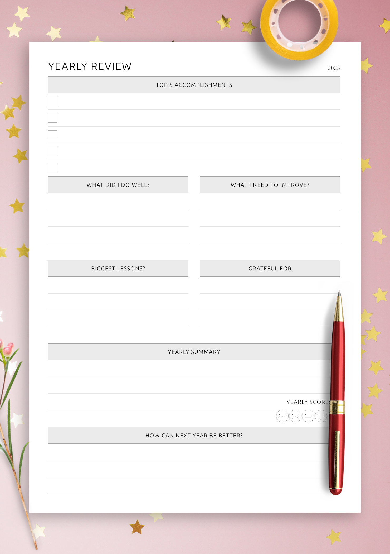 Free Printable Year In Review Template