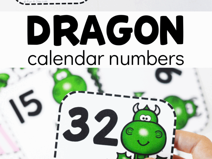 Dragon Calendar Numbers Free Printable Fun A Day