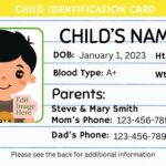 Editable Child ID Card Canva Template Custom Kid ID Card Printable Child Badge With Photo Back To School ID Card Lined Paper Etsy UK