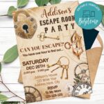 Editable Escape Room Birthday Invitation Instant Download Bobotemp