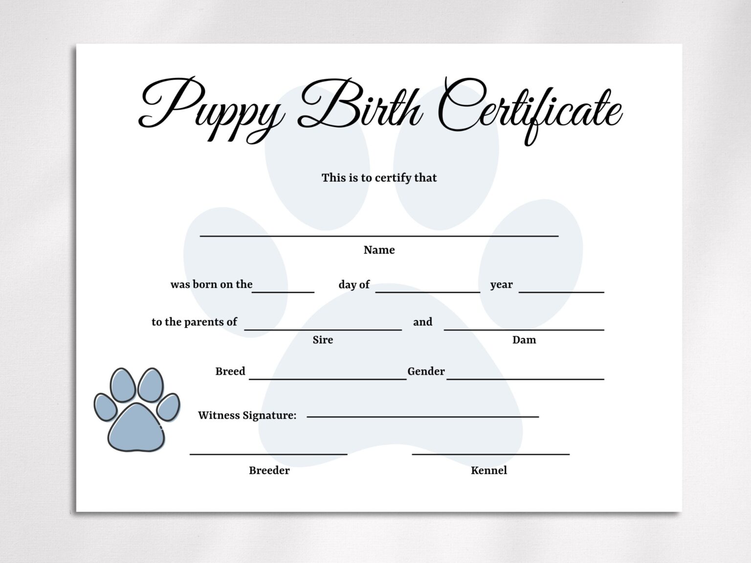 FREE PUPPY BIRTH CERTIFICATE PRINTABLE intelligence overview