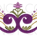 Fleur De Lis Scroll Embroidery Pattern 5x7 And 6x10 Instant Download