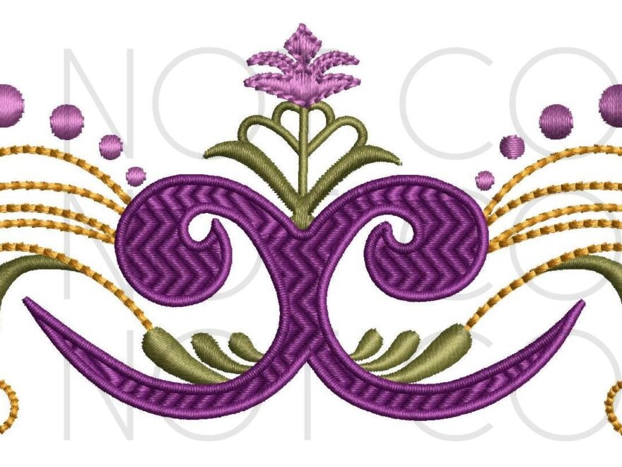 Fleur De Lis Scroll Embroidery Pattern 5x7 And 6x10 Instant Download