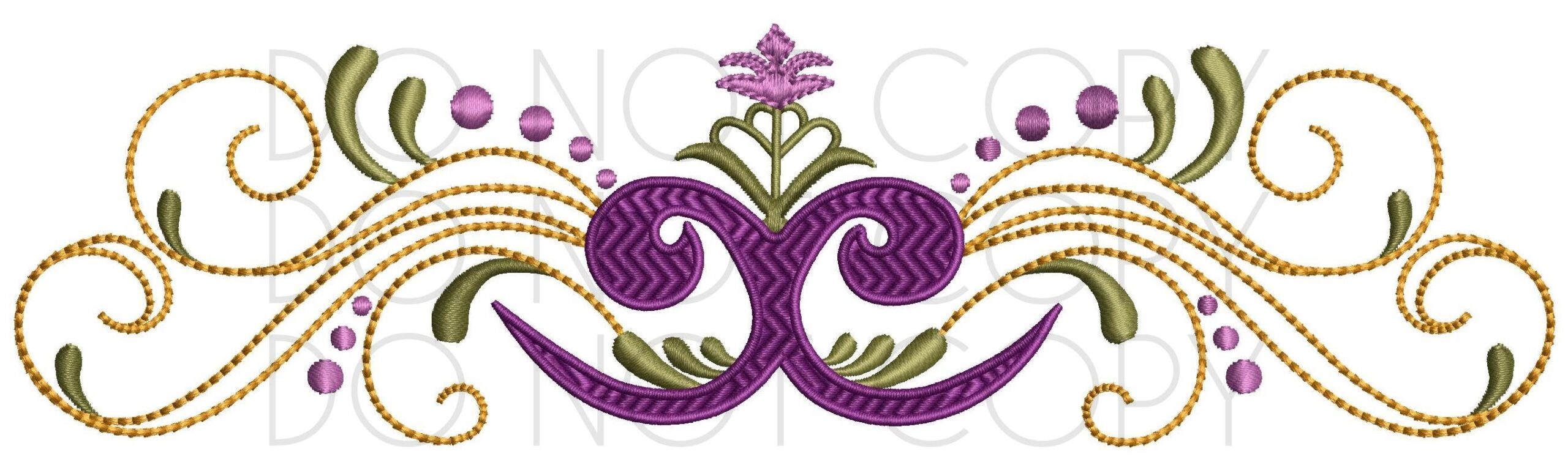 Fleur De Lis Scroll Embroidery Pattern 5x7 And 6x10 Instant Download