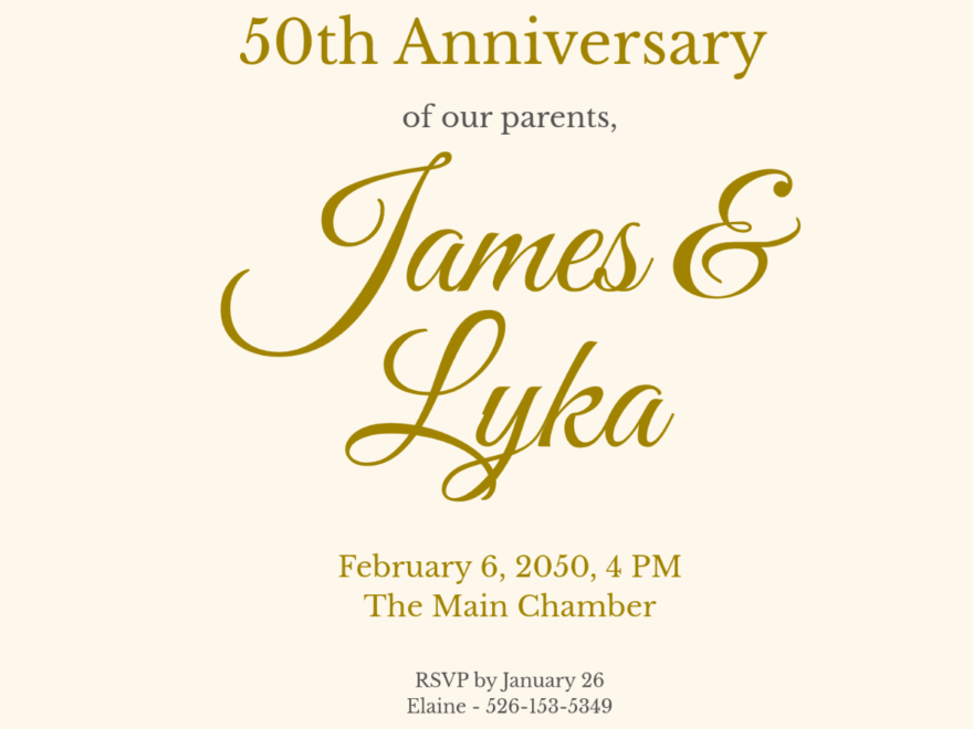 Free 50Th Anniversary Invitation Templates Editable And Printable