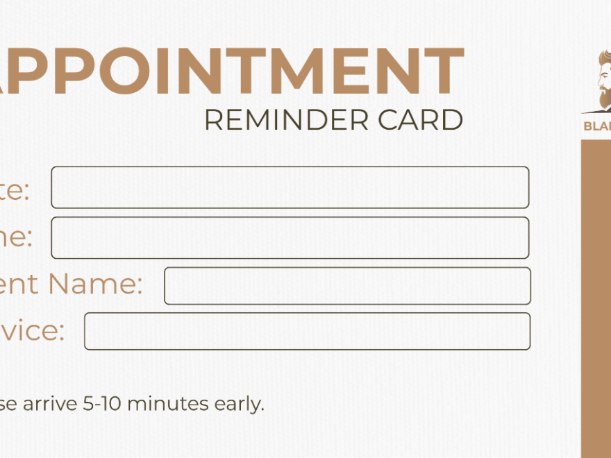 Free Appointment Card Templates Editable And Printable