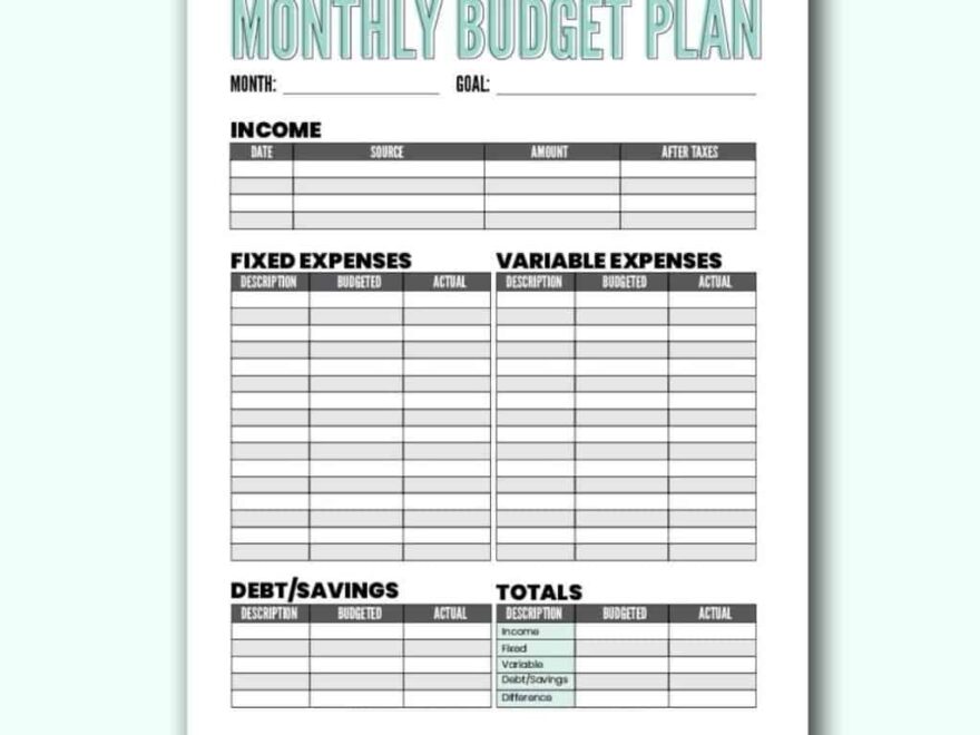 Free Blank Budget Worksheet Printables To Take Charge Of Your Finances