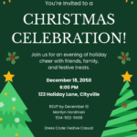 Free Christmas Invitation Templates Editable And Printable