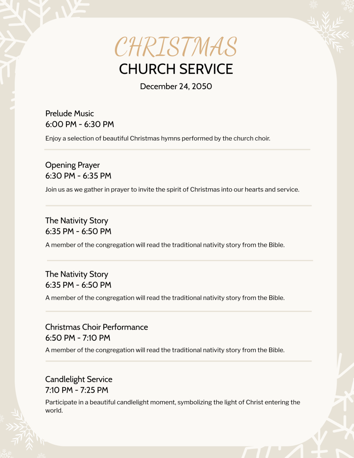 Free Printable Church Program Templates