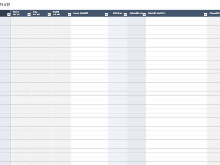 Free Contact List Templates Smartsheet