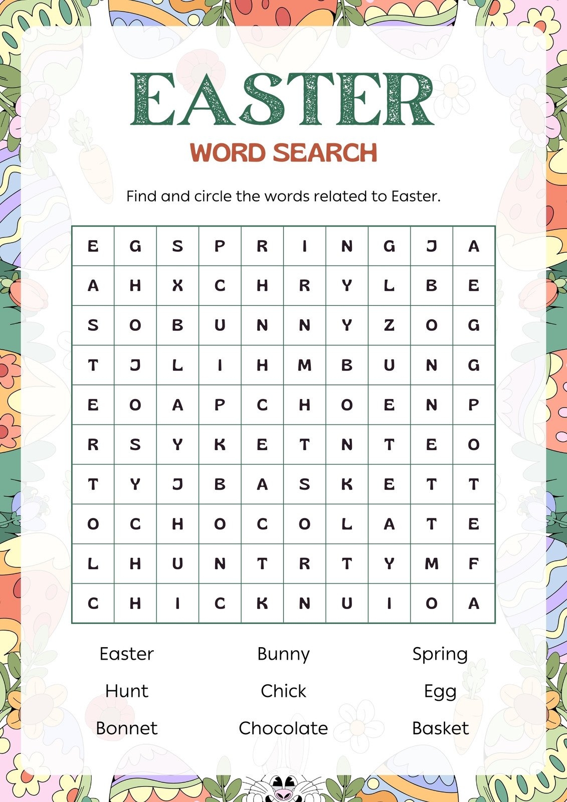 Free Printable Easter Worksheets For High School