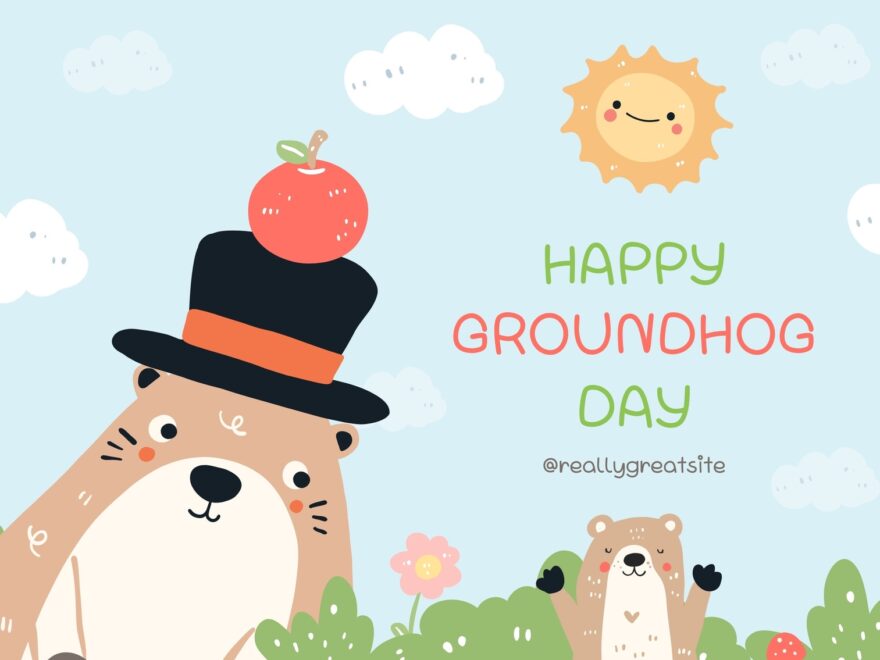 Free Custom Printable Groundhog Day Card Templates Canva