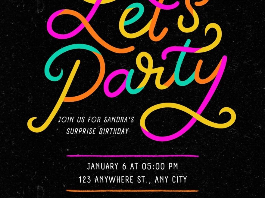 Free Custom Printable Surprise Party Invitation Templates Canva