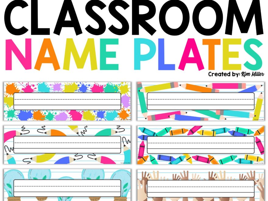 Free Desk Name Tags Bright Rainbow Classroom Decor Student Desk Name Plates A Love Of Teaching Kim Miller